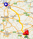 De kaart met het parcours van de derde etappe van de Tour de France 2015 op Google Maps