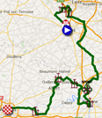 The map with the race route of the fifth stage of the Tour de France 2015 on Google Maps
