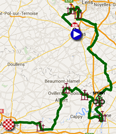 De kaart met het parcours van de vijfde etappe van de Tour de France 2015 op Google Maps