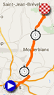 La carte du parcours de la neuvième étape du Tour de France 2015 sur Google Maps