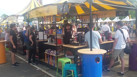 Le stand de Senseo au Village Départ à Utrecht