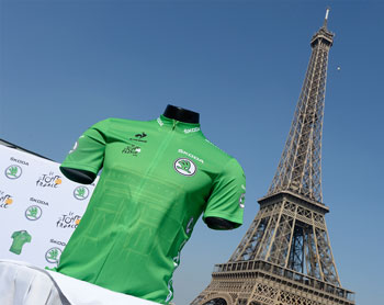 Le nouveau maillot vert du Tour de France 2015 (Škoda) - © ASO / Bruno Bade