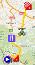 The map with the race route of the tenth stage of the Tour de France 2016 on Google Maps