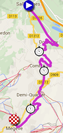 The map with the race route of the eighteenth stage of the Tour de France 2016 on Google Maps
