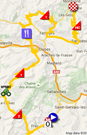 The map with the race route of the twentieth stage of the Tour de France 2016 on Google Maps