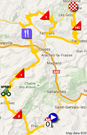 De kaart met het parcours van de twintigste etappe van de Tour de France 2016 op Google Maps