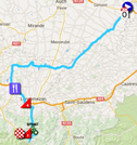 The map with the race route of the seventh stage of the Tour de France 2016 on Google Maps