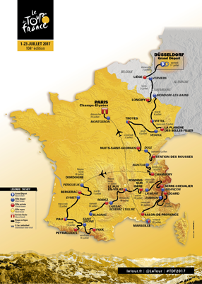 The official map of the Tour de France 2017