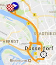 De kaart met het parcours van de eerste etappe van de Tour de France 2017 op Google Maps