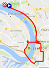 De kaart met het parcours van de eerste etappe van de Tour de France 2017 op Google Maps