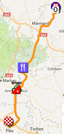 The map with the race route of the eleventh stage of the Tour de France 2017 on Google Maps