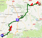 De kaart met het parcours van de vijftiende etappe van de Tour de France 2017 op Google Maps