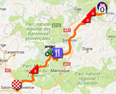 The map with the race route of the nineteenth stage of the Tour de France 2017 on Google Maps