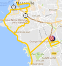 The map with the race route of the twentieth stage of the Tour de France 2017 on Google Maps