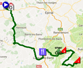 La carte du parcours de la cinquième étape du Tour de France 2017 sur Google Maps