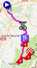 The map with the race route of the eighth stage of the Tour de France 2017 on Google Maps