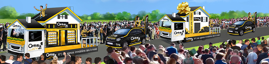 La caravane publicitaire de Century 21 sur le Tour de France 2017