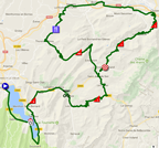 The map with the race route of the tenth stage of the Tour de France 2018 on Google Maps