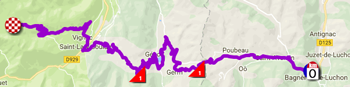 La carte du parcours de la dix-septième étape du Tour de France 2018 sur Google Maps