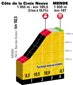 Profile of stage 14 of the Tour de France 2018
