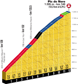 Profile of stage 15 of the Tour de France 2018