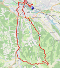 The map with the race route of the thirteenth stage of the Tour de France 2019 on Open Street Maps