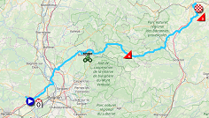 La carte du parcours de la dix-septième étape du Tour de France 2019 sur Open Street Maps
