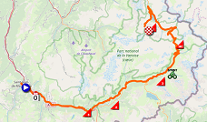 The map with the race route of the nineteenth stage of the Tour de France 2019 on Open Street Maps