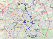 La carte du parcours de la deuxième étape du Tour de France 2019 sur Open Street Maps