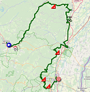 La carte du parcours de la cinquième étape du Tour de France 2019 sur Open Street Maps