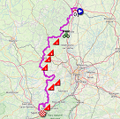 La carte du parcours de la huitième étape du Tour de France 2019 sur Open Street Maps