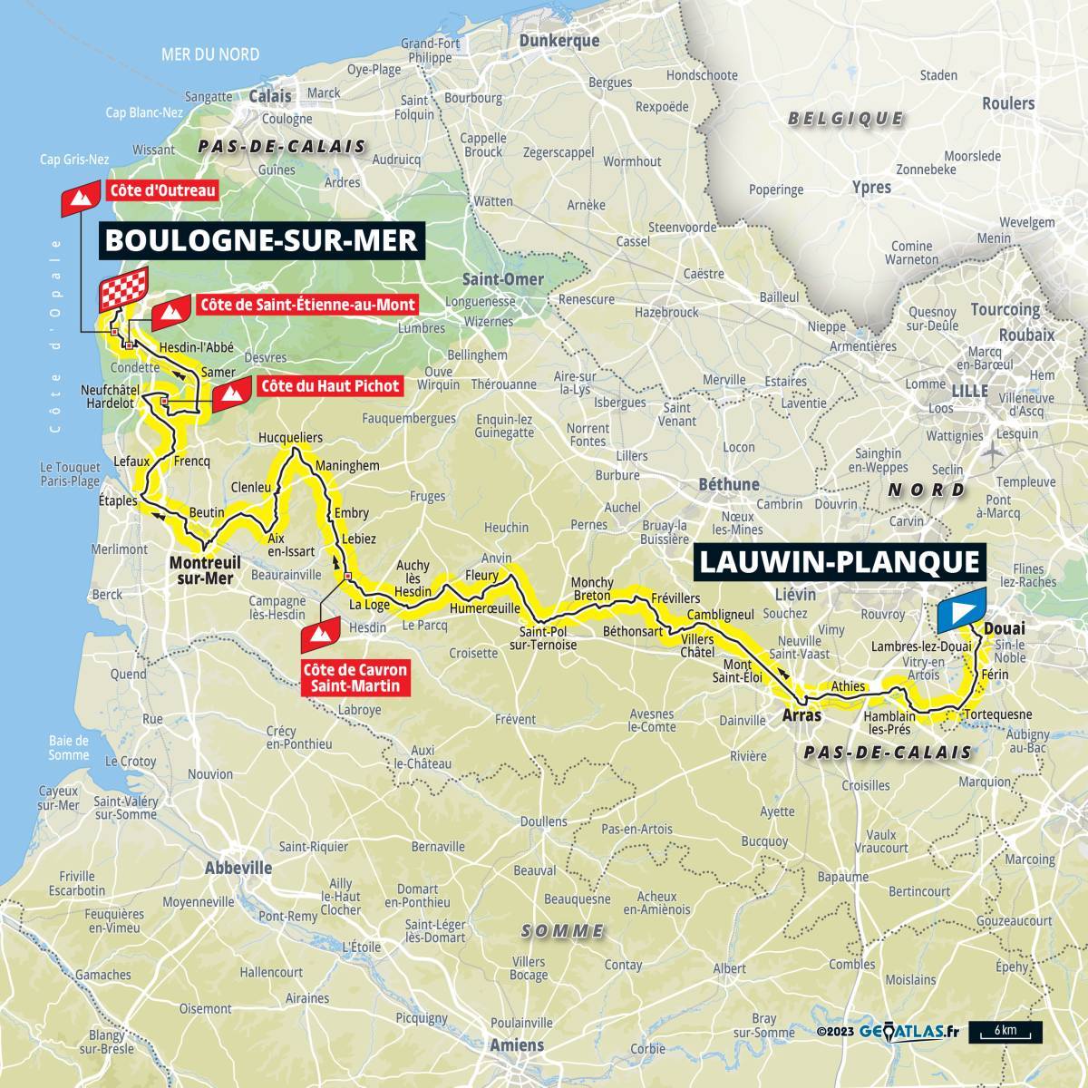 The map of the second Tour de France 2025 stage