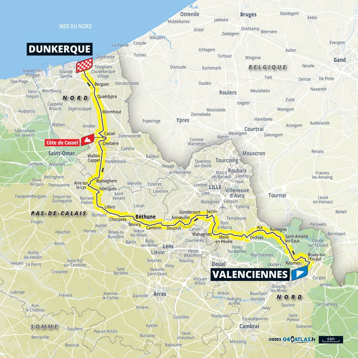The map of the third Tour de France 2025 stage