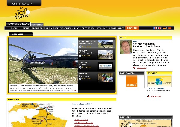 the new version of www.letour.fr