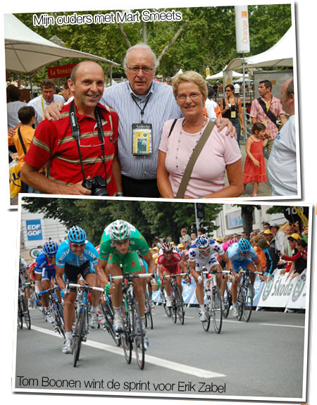 20 juli 2007 - Montpellier > Castres : mijn ouders met Mart Smeets en Tom Boonen wint de sprint voor Erik Zabel