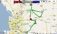 The map of the route of the stage Gawler > Hahnsdorf of the Tour Down Under 2010 on Google Maps