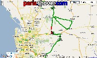 La carte du parcours de l'tape Gawler > Hahnsdorf du Tour Down Under 2010 sur Google Maps