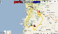 La carte du parcours de l'étape Unley > Stirling du Tour Down Under 2010 sur Google Maps