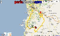 De kaart van het parcours van de etappe Unley > Stirling van de Tour Down Under 2010 op Google Maps