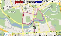 The map of the route of the Adelaide City Council Street Circuit of the Tour Down Under 2010 on Google Maps