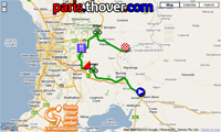 De kaart van het parcours van de etappe Tailem Bend > Mannum van de Tour Down Under 2011 op Google Maps