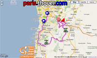 La carte du parcours de l'étape Unley > Stirling du Tour Down Under 2011 sur Google Maps