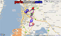 La carte du parcours de l'étape Norwood > Strathalbyn du Tour Down Under 2011 sur Google Maps