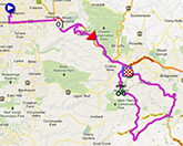 De kaart met het parcours van de derde etappe van de Tour Down Under 2013 op Google Maps