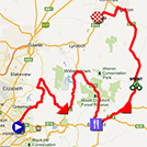 The map with the race route of the fourth stage of the Tour Down Under 2013 on Google Maps