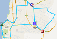 La carte avec le parcours de la cinquième étape du Tour Down Under 2013 sur Google Maps