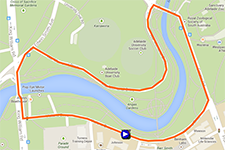 The map with the race route of the People's Choice Classic on Google Maps