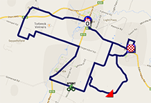 La carte avec le parcours de la premire tape du Tour Down Under 2014 sur Google Maps