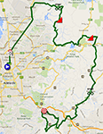 La carte avec le parcours de la deuxime tape du Tour Down Under 2014 sur Google Maps