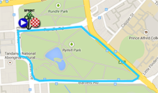 De kaart met het parcours van de People's Choice Classic op Google Maps